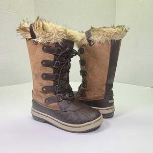 Khombu Women's Nordic 2 Tall Winter Boots, Brown Faux Fur Size 7.5